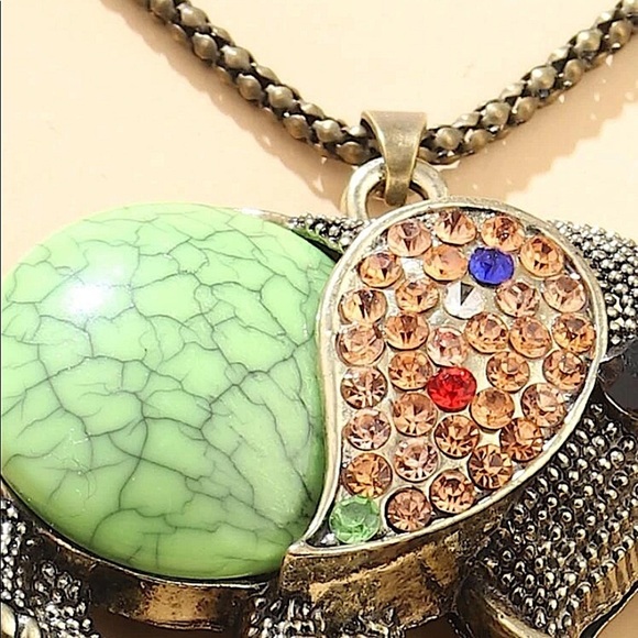 2 FOR $20 NEW VINTAGE ELEPHANT RHINESTONE NECKLACE - Picture 4 of 6